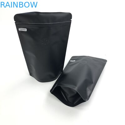 OEM Douane250g Zwarte Logo Size Resealable Aluminum Foil Tribune omhoog met het Ontgassen van Kleppen voor Koffie Bean Packaging Pouch