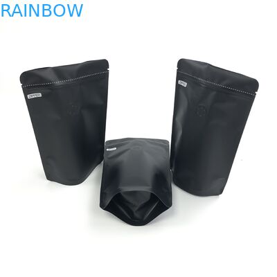 OEM Douane250g Zwarte Logo Size Resealable Aluminum Foil Tribune omhoog met het Ontgassen van Kleppen voor Koffie Bean Packaging Pouch