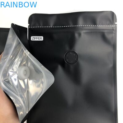 OEM Douane250g Zwarte Logo Size Resealable Aluminum Foil Tribune omhoog met het Ontgassen van Kleppen voor Koffie Bean Packaging Pouch