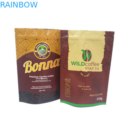 250g 500g 1kg Matte Finish Foil Lined Stand op Ritssluitings Verpakkende Zak voor Koffie Verpakking