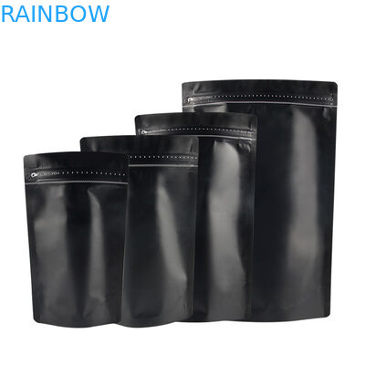 Matte Black Finish Foil Stand op de Koffiezak van de Ritssluitings Verpakkende Zak met Gouden Stroken