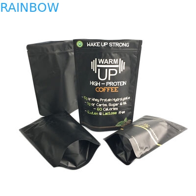 De gouden Zak Matte Black Finish Foil Stand van de drukkoffie op Ritssluitings Verpakkende Zak