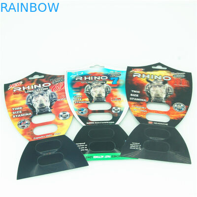 De in het groot Mannelijke Verhogingspillen die Dozenrinoceros 69 inpakken 3d Verpakkende Kaarten voeren Rhinopill-Capsuleblaar uit die Ca verpakken