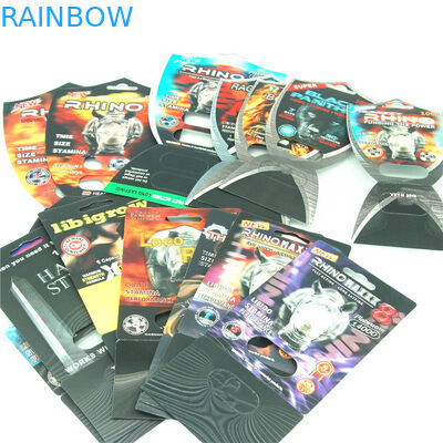 De in het groot Mannelijke Verhogingspillen die Dozenrinoceros 69 inpakken 3d Verpakkende Kaarten voeren Rhinopill-Capsuleblaar uit die Ca verpakken