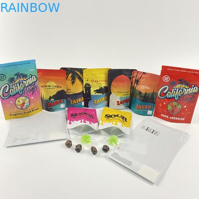 De de Folietribune van Californië 3.5g 7g Mylar op van het de Geurbewijs van de Zakkendouane de Ritssluiting van het het Kindbewijs doet het suikergoed van Cbd gummies Verpakking in zakken
