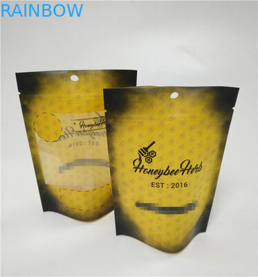 De douane drukte van het de ritssluitingsonkruid van de steen zwarte geur bewijs gelamineerde mylar tooba doypack zakken