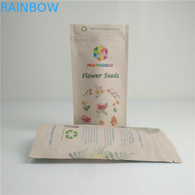 De Composteerbare Hitte van voedselkraftpapier - verzegel Vriendschappelijke Digitale de Drukdouane Logo Packaging van Zakkeneco