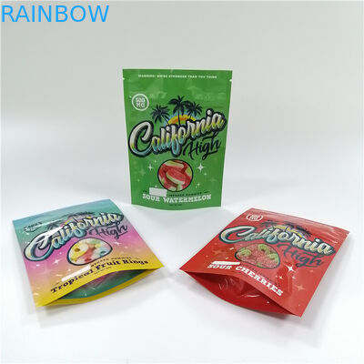 de Ritssluitings Plastic Resealable Zakken van 1g 3.5g 7g Gummies Mylar Veilig voor kinderen