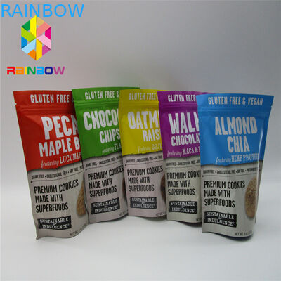 De plastic Mylar-Aluminiumfolietribune op Ritssluiting doet Gedrukte Voedselrang in zakken