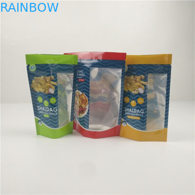 Glanzende Droge de Aluminiumfolie van de Vissen Plastic Ritssluiting Verpakking met Duidelijk Venster