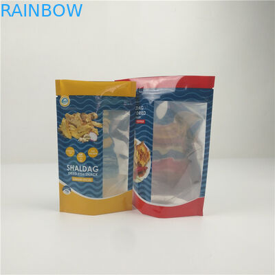 Glanzende Droge de Aluminiumfolie van de Vissen Plastic Ritssluiting Verpakking met Duidelijk Venster