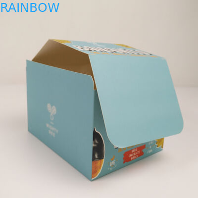 Douane die het Vakje van de de Scheur weg Vertoning van het Kartonkarton, Golf het Document van Kartonpdq Tegen Kleinhandelssnacks Verpakkend Vakje vouwen