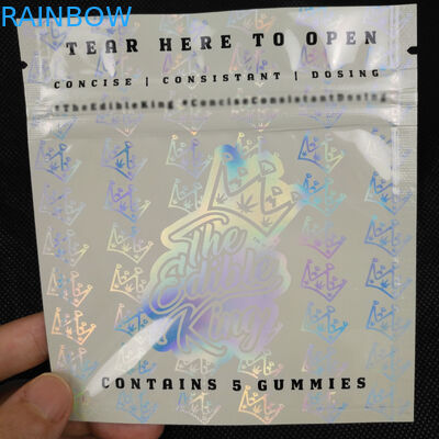 Van het de Geurbewijs van douanelogo design zip lock resealable van de Aluminiumfoliemylar Plastic Drie Kant Verzegelde Verpakkende het Hologramzak