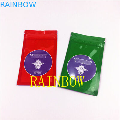 De greep van het douaneembleem verzegelde vlakke mylar foliezakken met duidelijk venster voor Chia Seed Matcha-poeder edibles verpakkende zak