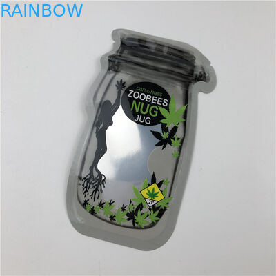 Van de de Zadencbd Bloem van Mason Jar Pouches For CBD Zakken van de het Blad Onregelmatige Verpakking van Gummies THC Indica met Ritssluiting