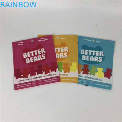 Drie Zijverbindings Vlakke Hitte - de verzegelende Eetbare CBD THC Gummies Biologisch afbreekbare Verpakkende Zakken van het Snackkoekje