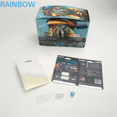 200mic van de de Kaart Mannelijke Verhoging van de pillenvertoning de Prestatiesrinoceros 8 11 25 CMYK