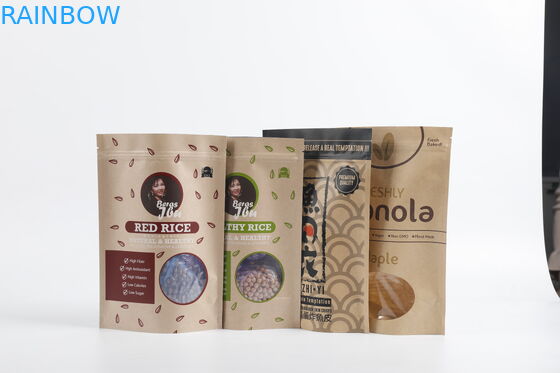 Douane de Biologisch afbreekbare PLA Kraftpapier Document Tribune van de Ritssluitingszak op Theevoedsel Verpakking