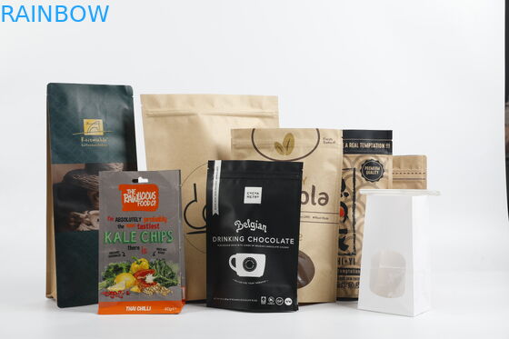 Douane de Biologisch afbreekbare PLA Kraftpapier Document Tribune van de Ritssluitingszak op Theevoedsel Verpakking