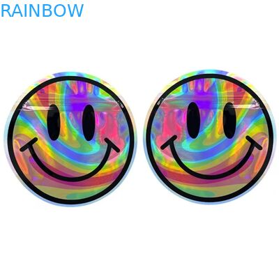 Van de de Plastic Zakkenbloem van Mylar Edibles van het geurbewijs van de de Zaden de Holografische Ronde Vorm Zakken 3.5G