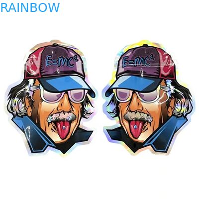 Van de de Plastic Zakkenbloem van Mylar Edibles van het geurbewijs van de de Zaden de Holografische Ronde Vorm Zakken 3.5G