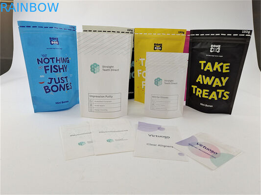 De opnieuw te gebruiken Kleurrijke Biokraftpapier-Document Douane Gedrukte Tribune van het ZakVoedsel voor huisdieren op Zak