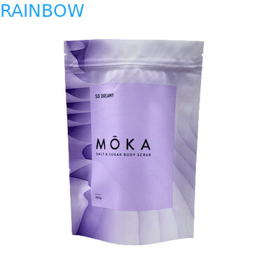 Aangepast logo bedrukt opstaand zakje met ritssluiting zeezout / vloeibare zeep / bodyscrubverpakking