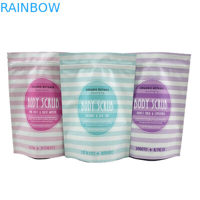 Aangepast logo bedrukt opstaand zakje met ritssluiting zeezout / vloeibare zeep / bodyscrubverpakking