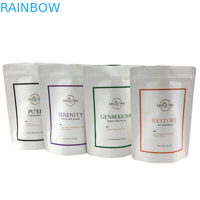 Van de Aluminiumfoliezakken van douanelogo white coffee beans tea Mylar de Geurbewijs