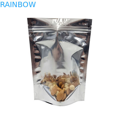 CMYK-Aluminiumfolie die het Duidelijke Venster Resealable Front Silver Back Stand Up verpakken van Mylar Doypac