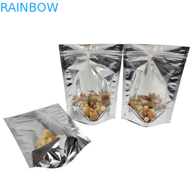 CMYK-Aluminiumfolie die het Duidelijke Venster Resealable Front Silver Back Stand Up verpakken van Mylar Doypac