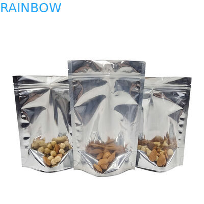 CMYK-Aluminiumfolie die het Duidelijke Venster Resealable Front Silver Back Stand Up verpakken van Mylar Doypac