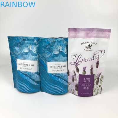 De gedrukte Opnieuw te gebruiken Verpakte Zakken voor Bad doorweken Tribune op Aluminiumritssluiting Matte Blue Mylar