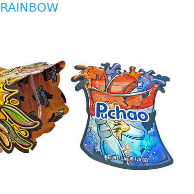 Custom Design 3.5g 7g 14g 28g Gestanste zakken Ziplock Speciale Vormige Kindveilige Custom Shape Mylar Snack Bag Verpakking