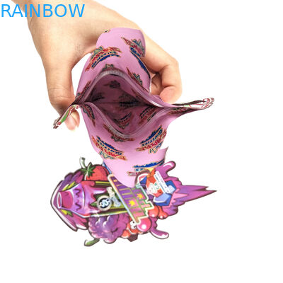 Custom Design 3.5g 7g 14g 28g Gestanste zakken Ziplock Speciale Vormige Kindveilige Custom Shape Mylar Snack Bag Verpakking
