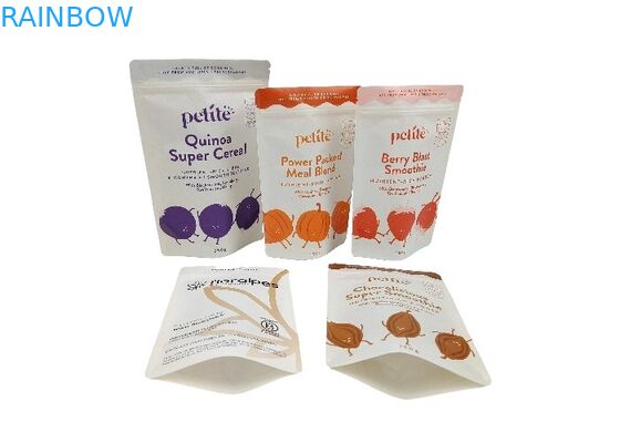 Biologisch afbreekbare Kraftpapier-Document Tribune op Zakkenvoedsel Verpakkingszakken