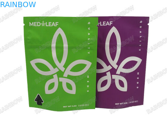 Digitaal afdrukken 3,5g 7g 14g 28g Stand up gummy herbal weed bag met tear notch