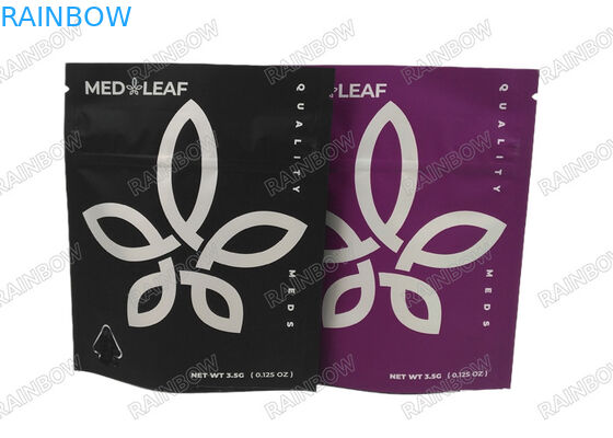 Digitaal afdrukken 3,5g 7g 14g 28g Stand up gummy herbal weed bag met tear notch