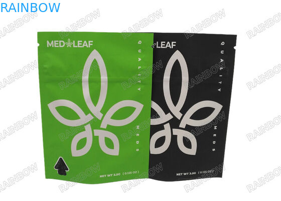 Digitaal afdrukken 3,5g 7g 14g 28g Stand up gummy herbal weed bag met tear notch