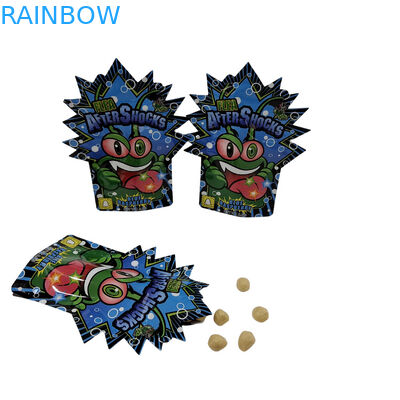 Custom Shape Zipper Digital Printing Bags 3.5g 7g 14g Cookie Aluminium Foil Mylar Bags