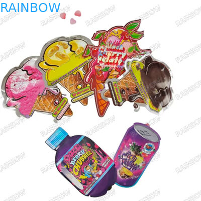 3.5g Custom Die Cut Bags Geurbestendige Zipper Mylar Bags Kindbestendige Zipper Bags voor Koekjes Gummies Verpakking