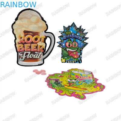 3.5g Custom Die Cut Bags Geurbestendige Zipper Mylar Bags Kindbestendige Zipper Bags voor Koekjes Gummies Verpakking