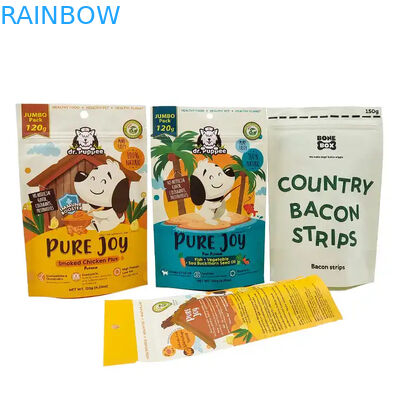 Gepersonaliseerde warmteverzegelbare kraftpapieren zakken voor eetbare producten herverzegelbare rits opstaande zakken voor huisdiervoederzak