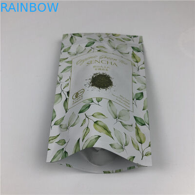 Gepersonaliseerde digitale drukzakken Metalen gouden logo Stand-up thee verpakkingszakken