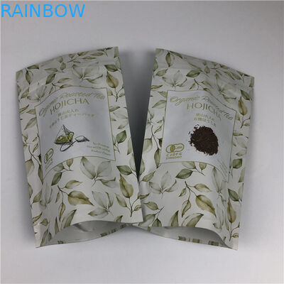 Gepersonaliseerde digitale drukzakken Metalen gouden logo Stand-up thee verpakkingszakken