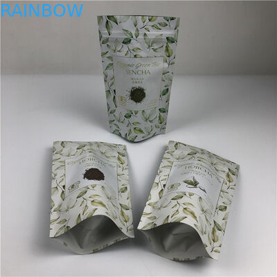 Gepersonaliseerde digitale drukzakken Metalen gouden logo Stand-up thee verpakkingszakken