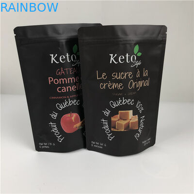 Matte zwart Vinnige druktijd en op maat gedrukte zakken voor shakesupplementen poederverpakkingszakken