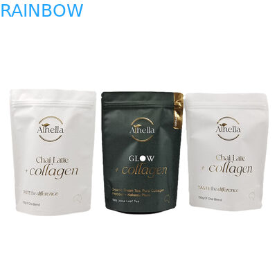 Gepersonaliseerde vochtdichte stand-up zak kraft papier zak met warm stempelen eco-vriendelijke geurproof zakken met logo