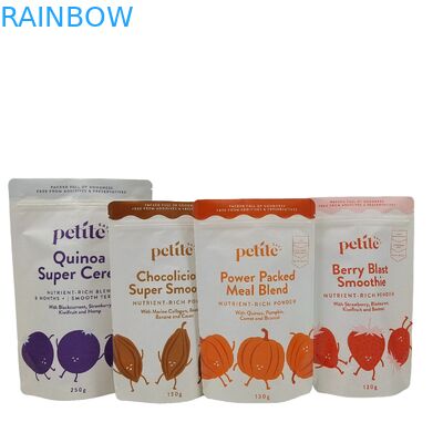 Op maat gemaakt logo geprint Biologisch afbreekbaar 100% zak verpakking herbruikbare opstaande plastic zakken Doypack met ziplock