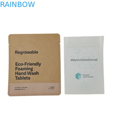 Biologisch afbreekbare Doypack Recyclebare Custom Stand Up Pouch Met Zip Lock Kraft Paper Bags Eetbare verpakkingszakken